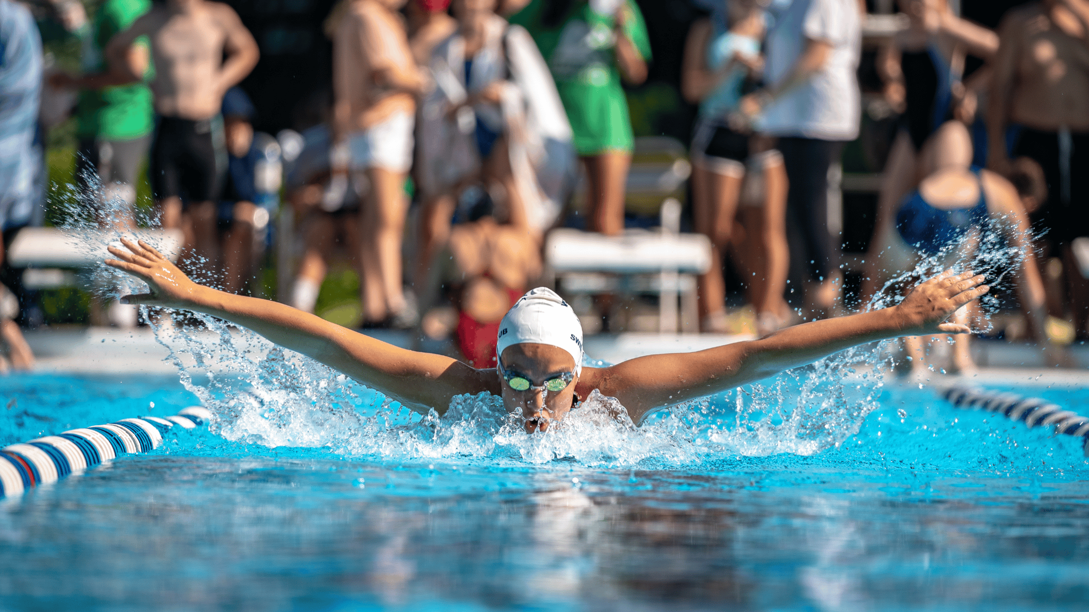 Swimmer swimming butterfly